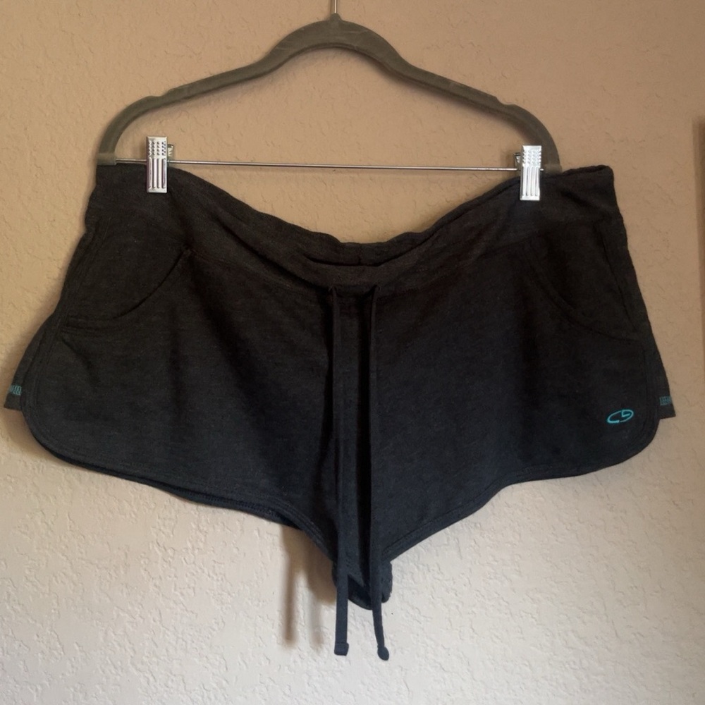 Plus size Champion booty shorts , grey , y2k cotton blend mini shorts xxl